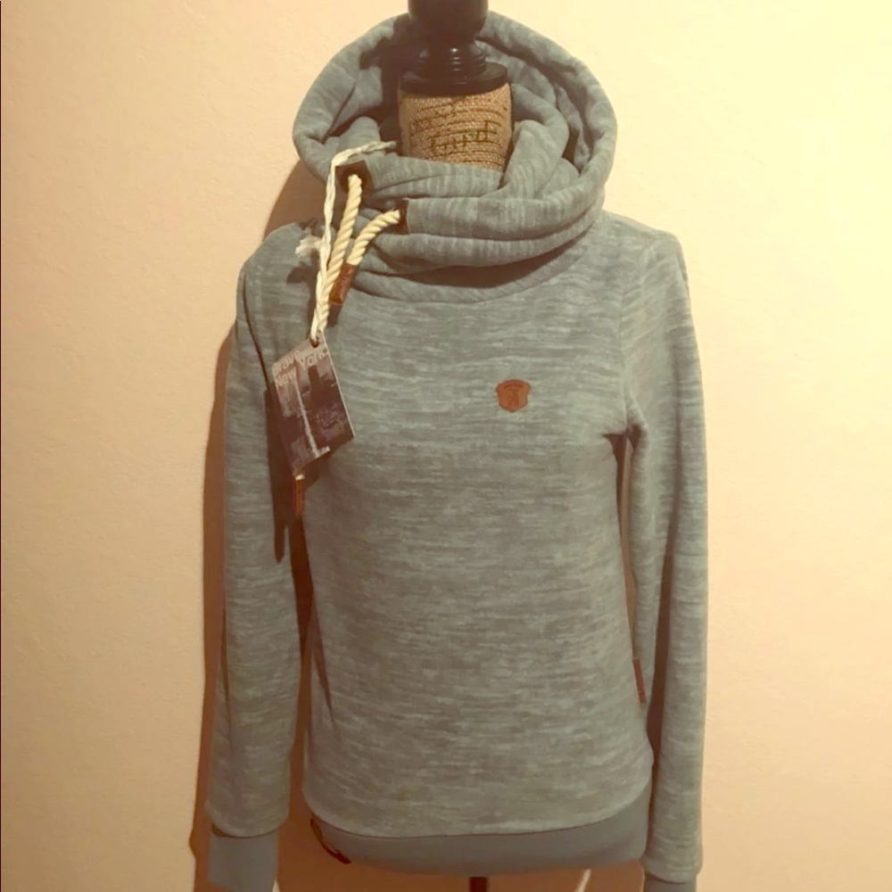Naketano Blue Melange Fleece Hoodie size S